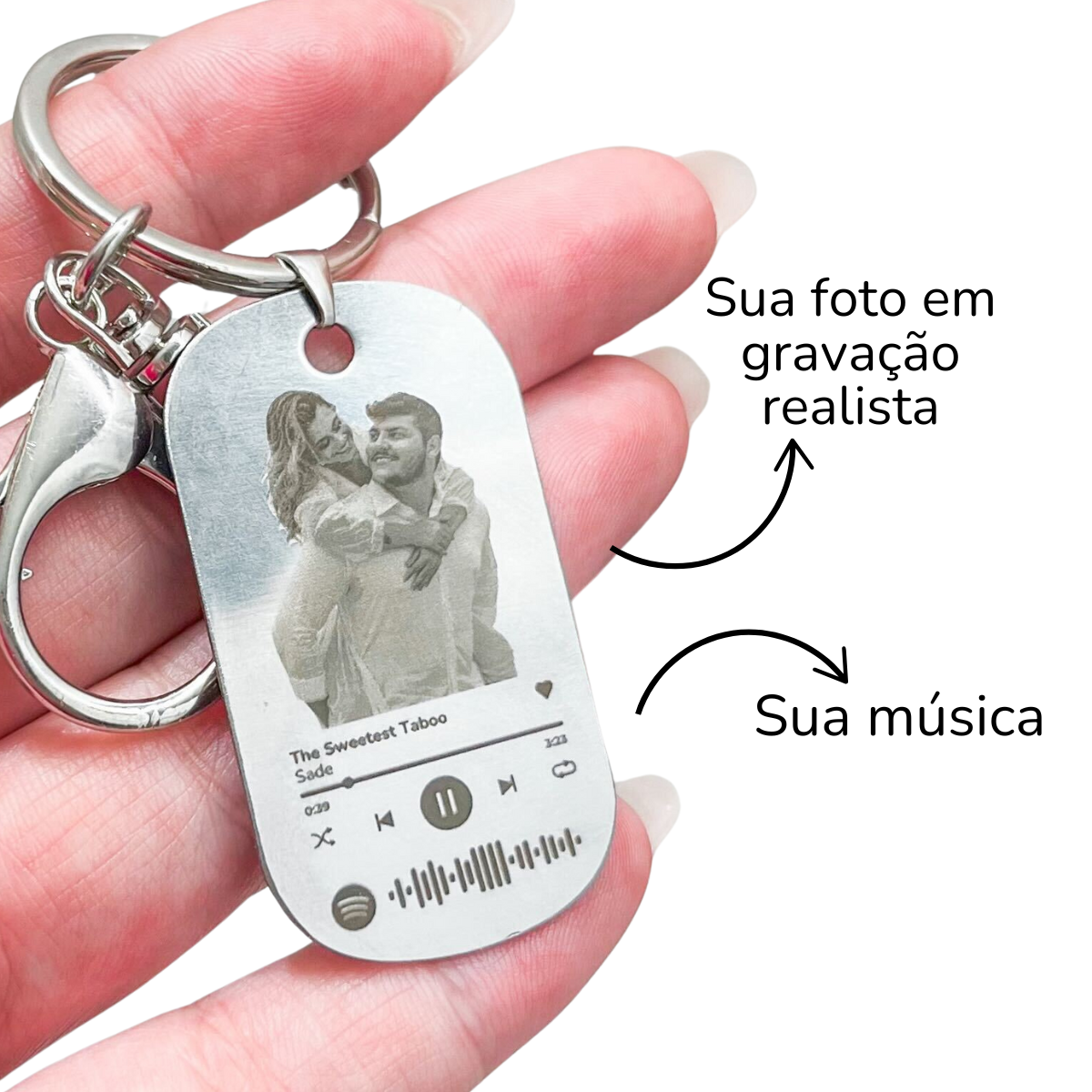 Chaveiro Spotify + Frase