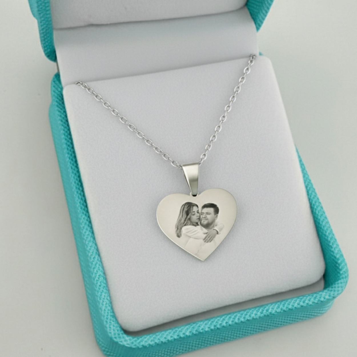 Colar Personalizado Coração - Foto e Frase